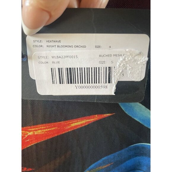 NWT Louisa Ballou Heatwave Mesh 90's Y2K Blue Orange Mini Dress Size Small - Picture 9 of 11